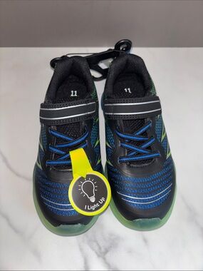 Athletic Works Kids Light-Up Sneakers - Black, Blue & Green